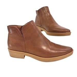 Frye & Co Womens Booties ILISHA Brown Tan Stacked Heel Ankle Boots Size 8.5